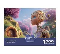 0_0 1000 Pezzi Cartone Robusto Puzzle Whimsical Robot Immagini Vibranti Gioco Creativo Puzzle Decorazioni Per La Casa 70x50cm/1000pcs