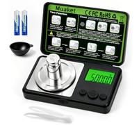 0,001g/50g Bilancia Precisione, Digitale Bilancia Milligrammi con 7 Unità | Mini Precisione Bilancia Gram con Display LCD e Funzione Tare, Bilancia Cucina con Pesi e Batterie per Polveri, Gioielli
