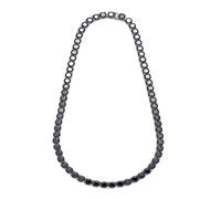 0.1-1Carat Black Moissanite Tennis Necklace Sterling Silver Lab Grown Diamond Necklace for Men Tennis Chain Moissanite Round Cut Diamond Tennis Necklaces Women One Row Chain (6.5mm,19.69inch),