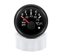0~190 ohm 52mm Manometro olio con allarme auto 0~10 Bar 0-145 PSI Misuratore pressione olio 12 V for camion barca auto luce rossa bianca Display multicolore(Black 5 BAR)