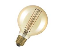 OSRAM Lampada LED Vintage 1906 vetro dorato, 5,8W, 470lm, forma Globo con diametro 95mm e attacco E27, luce bianca calda, filamento lineare, dimmerabile, durata fino a 15.000 ore