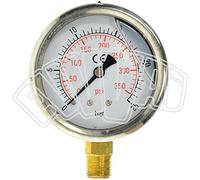 0-25 BAR - 1/4" - DIAM. 63 MM - MANOMETRO GLICERINA PER MISURAZIONE PRESSIONE