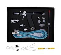 0.3 / .5 .8mm Double Dual Action Gravity Feed Pistola a spruzzo 2CC 5CC 13CC Set aerografo Spazzola dell'aria spray for l'auto modello Craft Fai da te Colore Soffiaggio comodo(Airbrush With Hose)