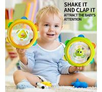 0-3 Anni Giocattolo Tamburo a Vibrazione per Bambini: Giocattoli Colorati a Forma di Rana e Pollo, con Sonagli per Bambini a Forma di Paperino Giallo e Pulcino, Regali Ideali per il Ritorno a Scuola,