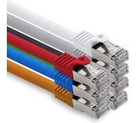 0,5 m - 7 colori - 7 pezzi CAT.7 cavo Ethernet per computer (cavo grezzo) cavo patch S-FTP LSZH PIMF 10 GB S RJ45 spina Cat6a