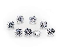 0.5ct Piccole dimensioni 0.8~3mm Bianco Chiaro D Colore Moissanite Pietre Forever One VVS1 Rotondo Taglio Brillante Moissanite Sfusa Gemma Per La Creazione Di Gioielli, 1.0mm 100pcs, Metallo non