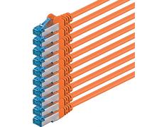 0,5m - arancione - 10 pezzi - Rete Cavi Cat6a | S-FTP | CAT 6a | doppia schermatura - certificato GHMT | PIMF | 500MHz | 10000 Mbit/s