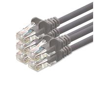 0,5m - gris - 5 pièces - CAT5 Câble Ethernet Set - Câble Réseau RJ45 | câble de Patch | LAN Câble |CAT 5e |100 MHz | compatible avec CAT 6 / CAT 6a / CAT 7 | pour le switch, routeur, modem, Patchpannel, point d'accès, panneaux de brassage