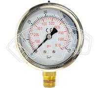 0-60 BAR - 1/4" - DIAM. 63 MM - MANOMETRO GLICERINA PER MISURAZIONE PRESSIONE