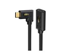 0.6m USB 4.0 Type-C Male Right Angle to Female Extension Cable 240W Fast Charging Extender Cord