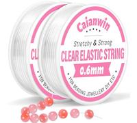 0.6mm/100m Filo Elastico per Braccialetti Caianwin 2 Volumi Hilo per Braccialetti 0.6mm Transparente Elastico per Braccialetti Filo Nylon per Braccialetti e Perline per la Creazione di Gioielli