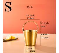 0.7/1/1.8L 304 Acciaio Inox Ghiaccio Secchio Asta Casa Mini Conservazione
