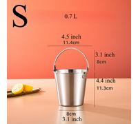 0.7/1/1.8L 304 Acciaio Inox Ghiaccio Secchio Asta Casa Mini Conservazione