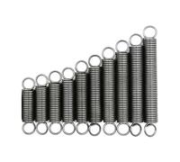 0.7 mm x 5 mm x 90 mm, molla di tensione con doppio gancio a O, molla di estensione in acciaio, 10 pezzi