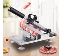 0.8-10mm Adjustable Thickness Stainless Steel Meat Slicer with Replacement Blades and 10 Meat Freezer Bags for Lamb and Pork Rolls