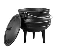 0, 8 litri in ghisa con coperchio e manico, pentola a fuoco lento a 3 gambe per cucina e decorazioni di Halloween, Mini Witch Cauldron per incenso, pozioni, display per feste (stile 1)