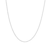 0.80mm Taglio Diamante Cavo Catena Collana Vero Massiccio 14K Tutti Oro Bianco