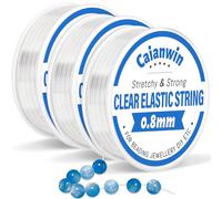 0.8mm/90m Filo Elastico per Braccialetti Caianwin 3 Volumi Hilo per Braccialetti 0.8mm Transparente Elastico per Braccialetti Filo Nylon per Braccialetti e Perline per la Creazione di Gioielli