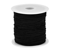 0.8mm Filo di Perline Elastico, Filo Gioielli, Cordino Elastico Rotondo, Corda Stretch, Bobina di Filo Elastico per Cucire Perline Gioielli Bracciali Fai da Te Artigianato (Nero)