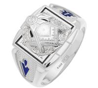 0.925 Argento Sterling Oro Personalizzabile Massonico Blu Lodge Mason Massiccio