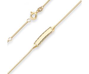 0,9mm Id-Bracciale Catena Veneziana Banda di Piastra Braccialetti 585 Oro 14cm