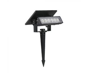 0.9W Led Mini Wall Mount & Solar Spike Black Body 2In1 3000K Ip65