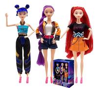 - 0 emon unters Figurine Set da 3 Pezzi,Bambole K-Pop Demon,Figura di Rumi/Mira/Zoey da 30 cm con Abiti e Accessori,Braccia e Gambe Mobili,per Collezionare e Regalare ai Fan (standard)