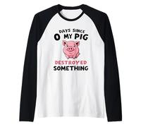 0 Giorni da Quando Il Mio Pig Ha Distrutto Qualcosa di Maglia con Maniche Raglan