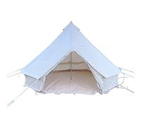 0℃ Outdoor Bell Tent Glamping Tenda Yurt in Tela di Cotone Ignifuga Impermeabile per 3-12 Persone, Robusto Centro e Palo della Porta e Finestre Grandi Tende per Campeggio e attività All'aperto,3m