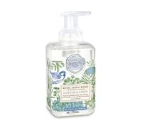 0 soap per mani in schiuma da 17,8 oz, cotone e linen scent e design, burro di karité e aloe vera, bellissimo contenitore quadrato con pompa
