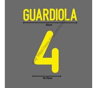 00/01 Barcelona Home Name Set - Guardiola #4 Heat Transfer Patch Stile Retrò