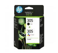HP 305 2-Pack Tri-color/Black Original Ink Cartridge cartuccia d'inchiostro 2 pz Originale Resa standard Nero, Ciano, Magenta, Giallo