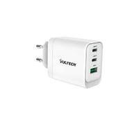 VulTech CC65-2C1A Caricatore Universale Notebook Smartphone Tablet 65W GaN USB + 2x Type-C/USB-C PD3.0 QC3.0 PPS bianco - dimensioni compatte