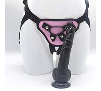 0006 Mutandine indossabili indossabili a mano Massaggio con stracci a forma di cuore Giocattoli divertenti per pantaloni L-é-s-b-i-á-n Stráp ǒn Straples-Black,Sold by Lily's-uk Love