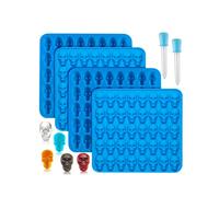 (001-4 pezzi-2 contagocce) stampo in silicone a forma di teschio, utilizzato per realizzare caramelle