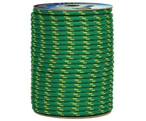 001011897 Treccia corit verde, 8 mm - 300 mt, Corda intrecciata multiuso resistente ai raggi U.V. e all'abrasione, per attività all'aperto, giardino, mare, guinzagli e fai da te, rottura 700 kg
