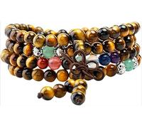 003,Braccialetto con 108 Perline Avvolte, Adatto per Uomini E Donne, Collana di Perle E Pietre Preziose, Collana di Pietre per La Meditazione Buddista Tibetana