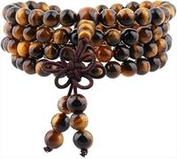 004,Braccialetto con 108 Perline Avvolte, Adatto per Uomini E Donne, Collana di Perle E Pietre Preziose, Collana di Pietre per La Meditazione Buddista Tibetana