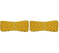 006006169 Treccia Surf gialla, 6 mm - 10 mt, Corda intrecciata multiuso resistente ai raggi U.V. e all'abrasione, per attività all'aperto, giardino, mare, guinzagli e fai da te, rottura 350 kg