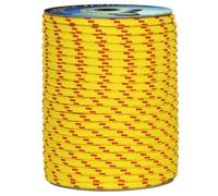 006006305 Treccia corit gialla, 10 mm - 30 mt, Corda intrecciata multiuso resistente ai raggi U.V. e all'abrasione, per attività all'aperto, giardino, mare, guinzagli e fai da te, rottura 1.050 kg