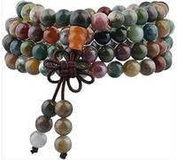 007,Braccialetto con 108 Perline Avvolte, Adatto per Uomini E Donne, Collana di Perle E Pietre Preziose, Collana di Pietre per La Meditazione Buddista Tibetana