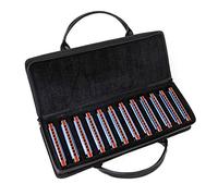 008K10 Hole Blues - Armonica a 7 tasti/12 tasti, adatta per principianti e professionisti, blu e nera, con custodia (12 tasti blu, A B, C, D, E, F, G, Ab, Sib, Db, Db, F#))