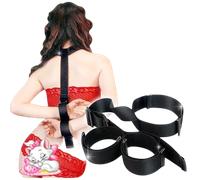 Manette Nere in Eco Pelle Ecopelle Leather Restraint con Moschettoni in Metallo
