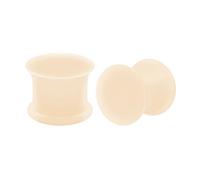 00G 10mm Skin Color Silicone Doppio Flared Tunnel Tappi per le orecchie - Venduto in coppia