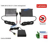 00HM688 Lenovo 135W AC adapter, 20V DC output, 6.75A current, slim design, unive