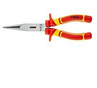 Neo Tools Pinza rotonda piatta 160 mm 01-223, lavori elettrici fino a 1000 V approvati, manici a 2 componenti, acciaio CrV (200 mm)