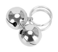 01 Campanelli Rotondi per Animali Domestici, campanelli in Rame Cromato Resistenti alla corrosione per Animali Domestici, Lisci con Portachiavi per Cani da Esterno(Silver)