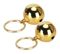 01 Campanelli Rotondi per Animali Domestici, campanelli in Rame Cromato Resistenti alla corrosione per Animali Domestici, Lisci con Portachiavi per Cani da Esterno(Gold)