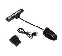 01 Lampada a Clip, Lampada da Disegno Lampada da testiera Lampada a Clip per leggio, leggii per pianoforti Domestici da Camera da Letto(Clip Batteria 10 luci con Alimentazione USB+)