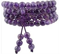 010,Braccialetto con 108 Perline Avvolte, Adatto per Uomini E Donne, Collana di Perle E Pietre Preziose, Collana di Pietre per La Meditazione Buddista Tibetana